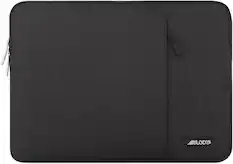 Front. mosiso - 17-17.3 inch Laptop Sleeve with Pocket, Polyester Vertical Case for Dell HP Lenovo Asus Acer Alienware Notebook - Black.