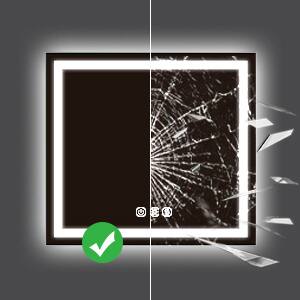 Alt View 1. LOVMOR - Lovmor 30x30 Inch LED Bathroom Mirror with Anti Fog Dimmable Lights 3 Color Temperature Memory Function ETL Certified - slive.