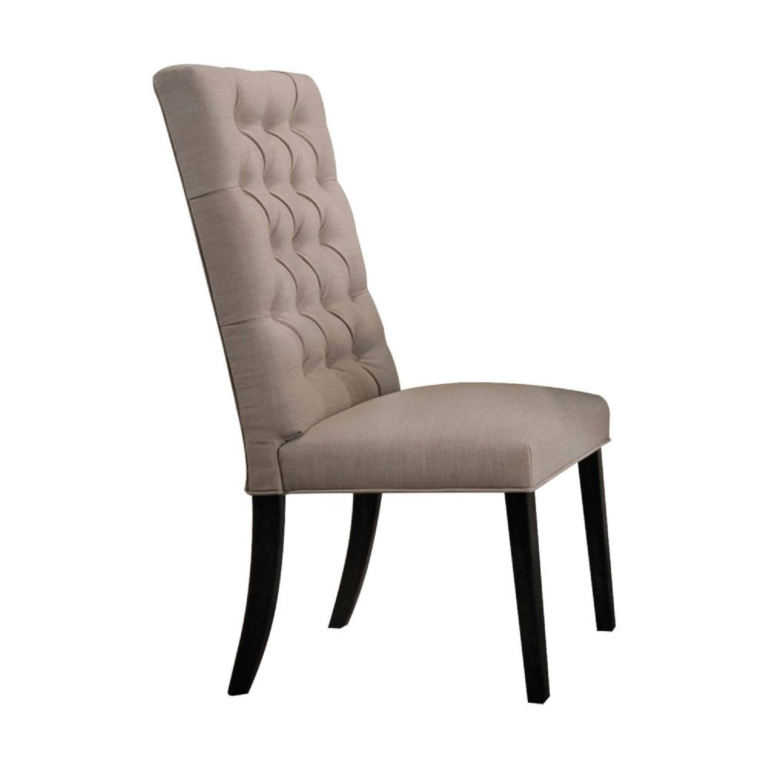 Alt View 1. Manhattan Lane - Wooden Dining Side Chair with Button Tufted Back, Set of 2 - Brown and Black.