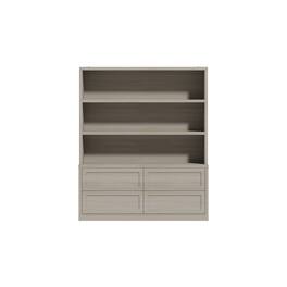 Famapy - Open - Shelf Display Cabinet with Drawers & Anti - Tip - Gray