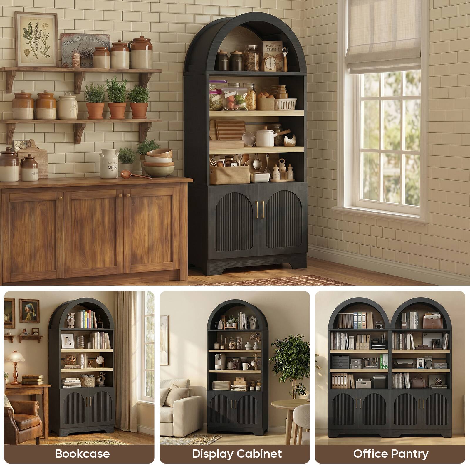 JUSKCNE PO TECOR MiLx Bookcase Display Cabinet Office Pantry