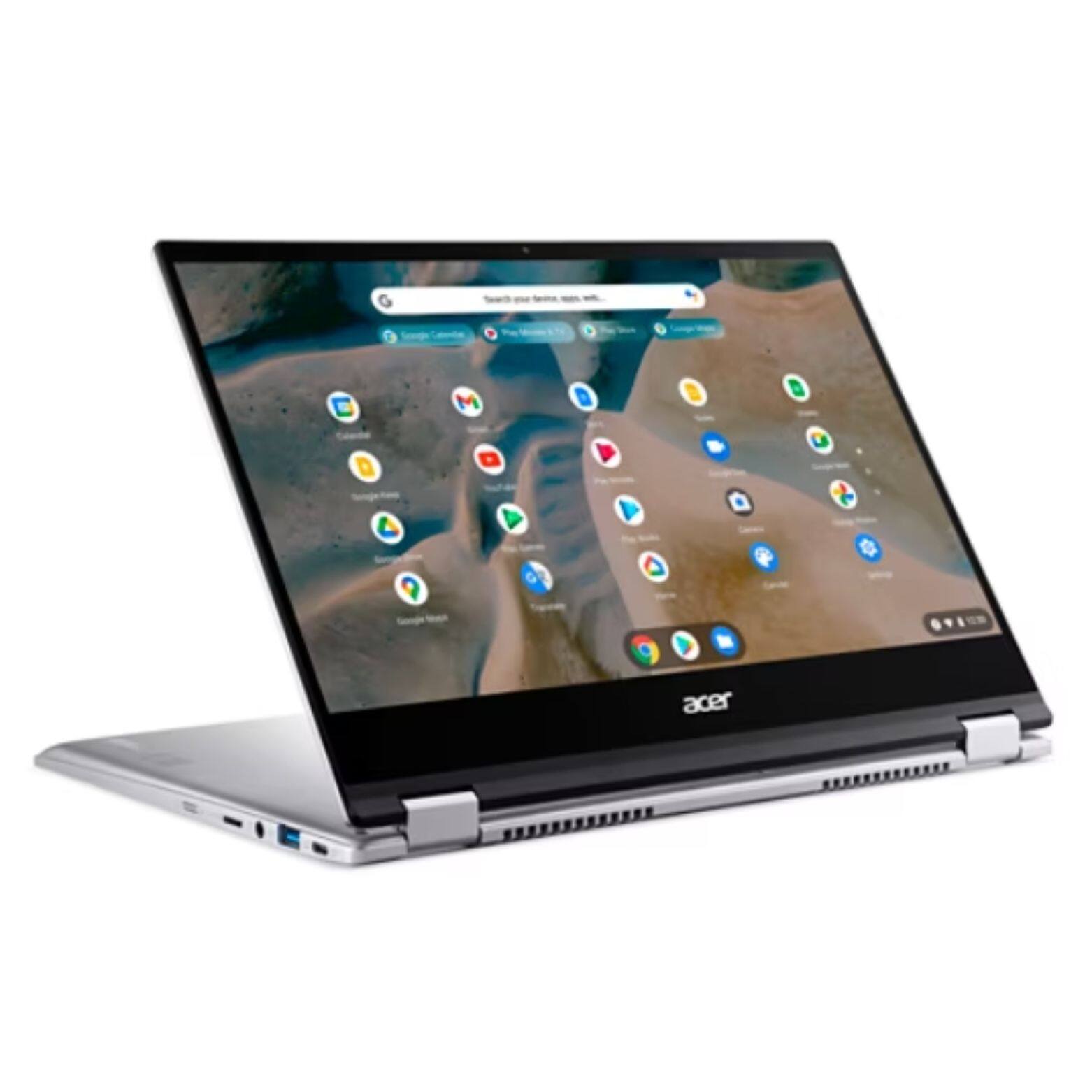 Alt View 4. Acer - Spin Chromebook 14" FHD Touch AMD Ryzen 3 3250C 2.6 GHz up to 3.5 GHz 8GB DDR4 128GB eMMC ChromeOS - Silver.