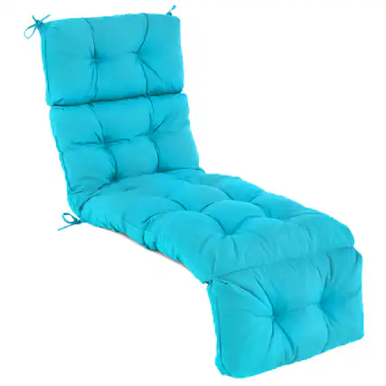 Front. Costway - Costway 1 PCS 73" Lounge Chaise Cushion Padded Recliner Cushion Indoor Outdoor - Turquoise.