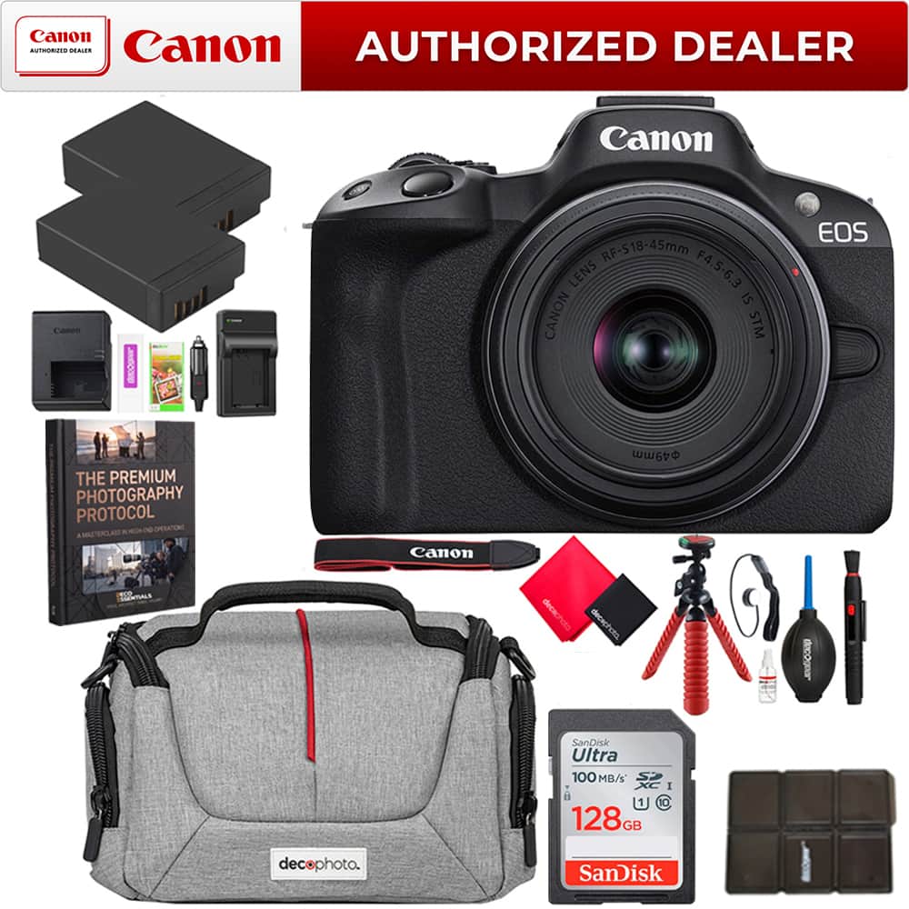 Bundle Canon EOS R50 Mirrorless Camera Black + 18 45mm IS STM Lens