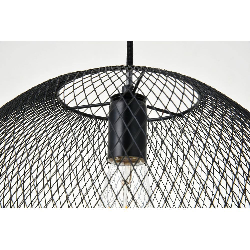 Left. Living District - Keller 1 Light Black Pendant - Black.