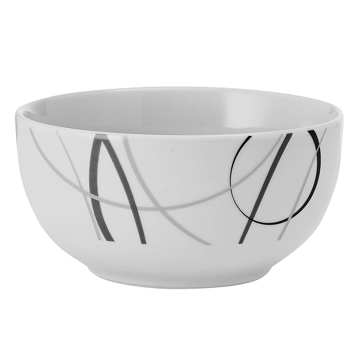 Alt View 1. Studio Nova - 12-Piece Porcelain Dinnerware Set Circles Pattern - White with Designs.