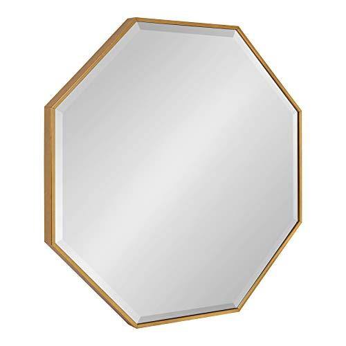 Cedar Assembly - Rhodes Glam Octagon Wall Mirror 29" X Modern Home Decor For LARGE ACCENT MIRROR: The stands at 28.75 - Gold-29"L x 29"W