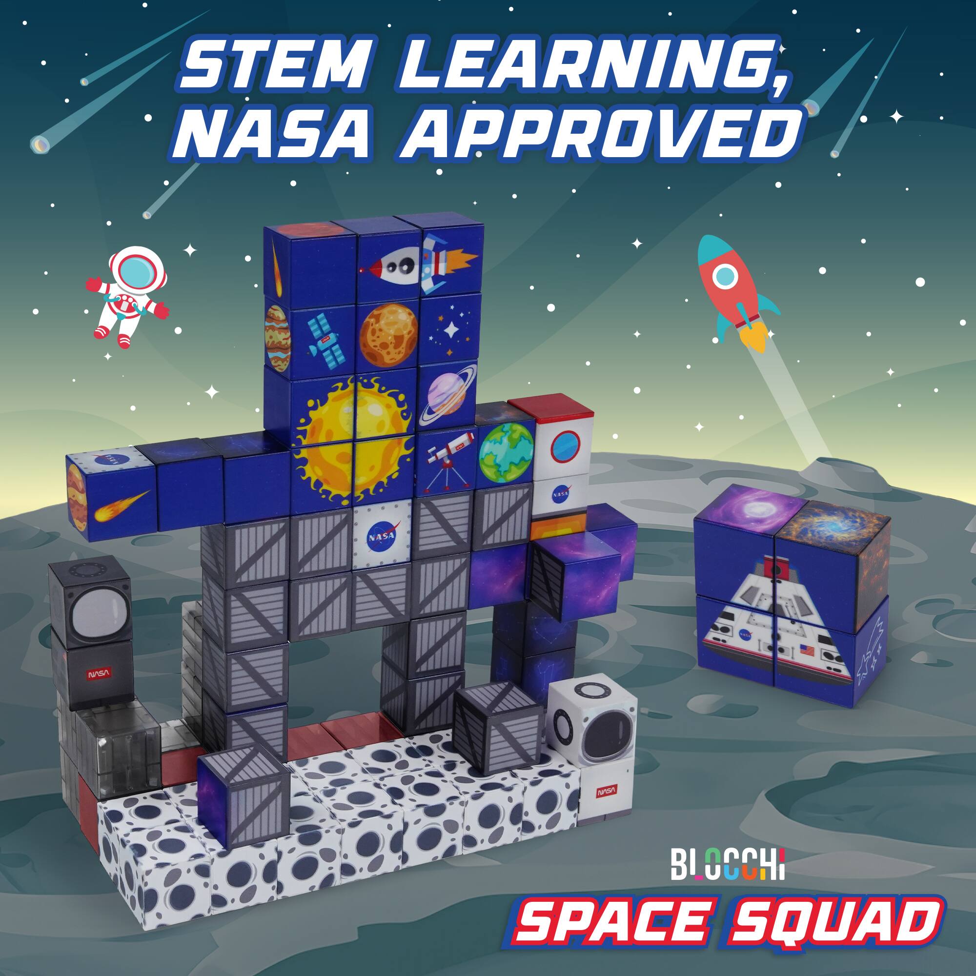 STEM LEARNING, NASA APPROVED  
NASA  
BLOCHI SPACE SQUAD