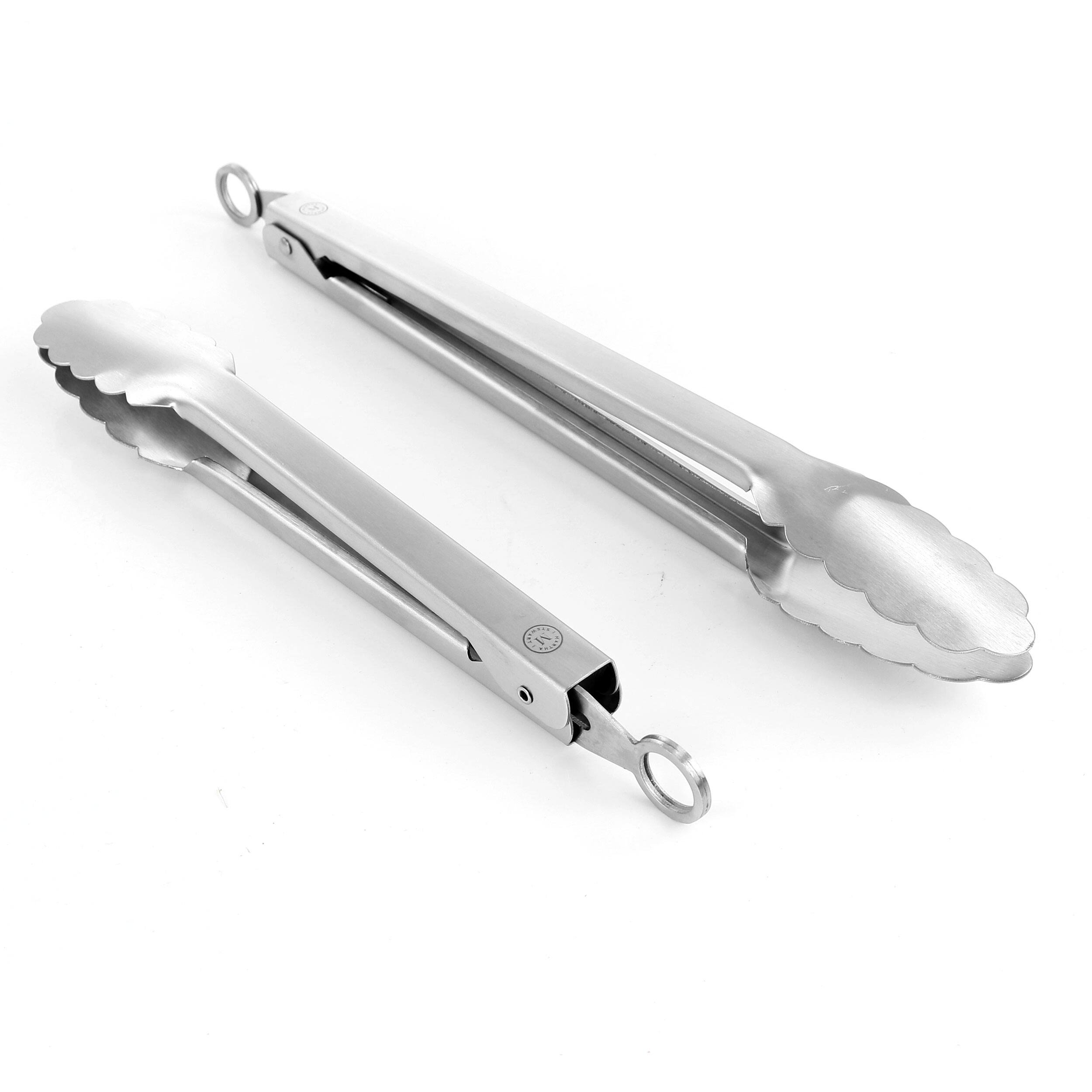 Alt View 1. Martha Stewart - Martha Stewart 2 Piece Stainless Steel Tongs - Silver.