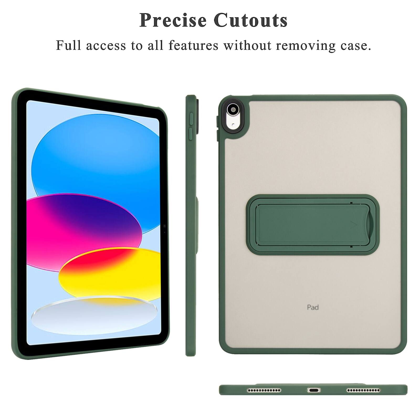 Precise Cutouts  
Full access to all features without removing case.  
Pad
