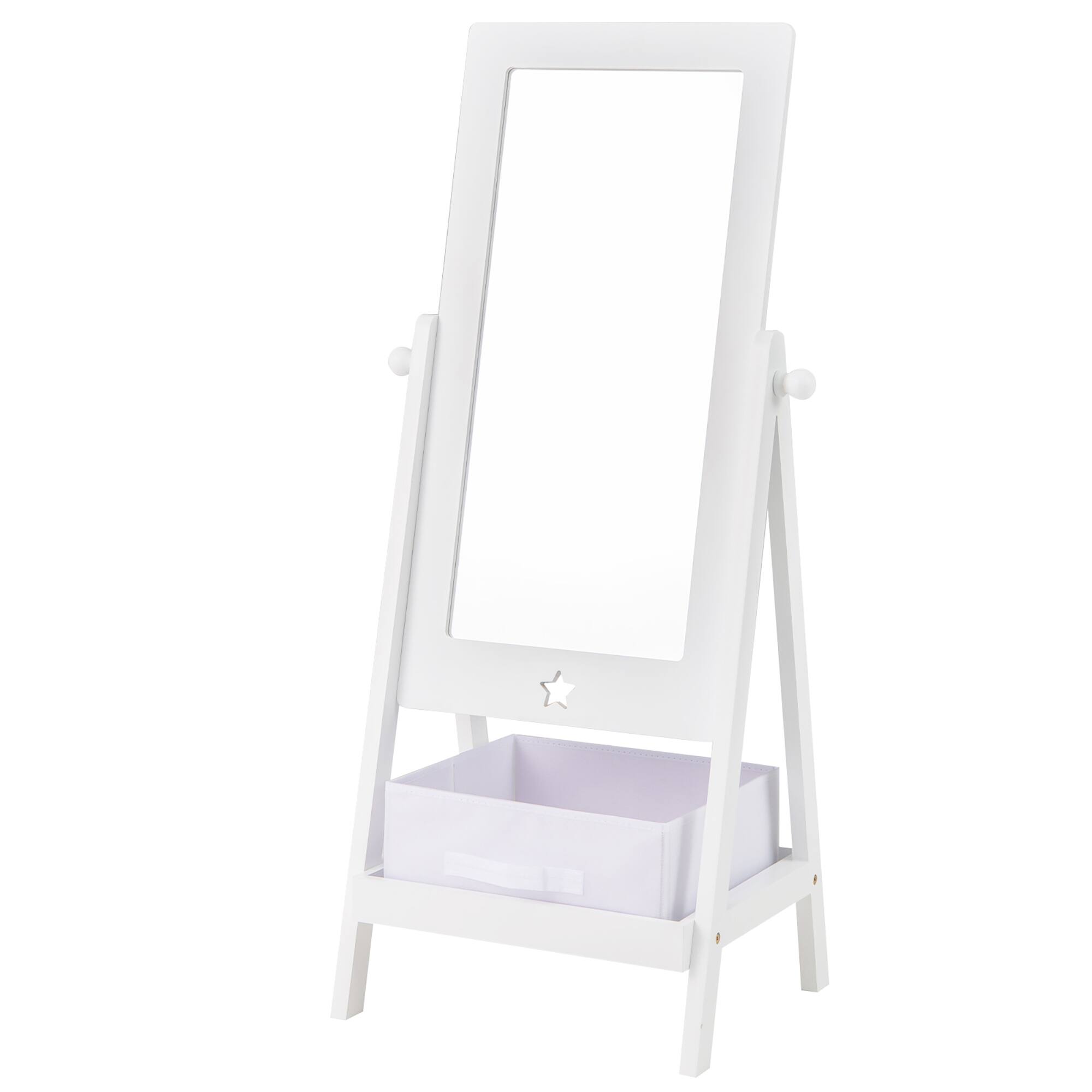 Alt View 9. Gymax - Gymax Kids Freestanding Full Length Dressing Floor Mirror w/ Shelf Storage Bin White - White.