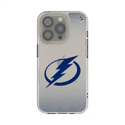 Front. Keyscaper - Tampa Bay Lightning Linen Logo iPhone Clear Case - 13 Pro Max - Multicolor.