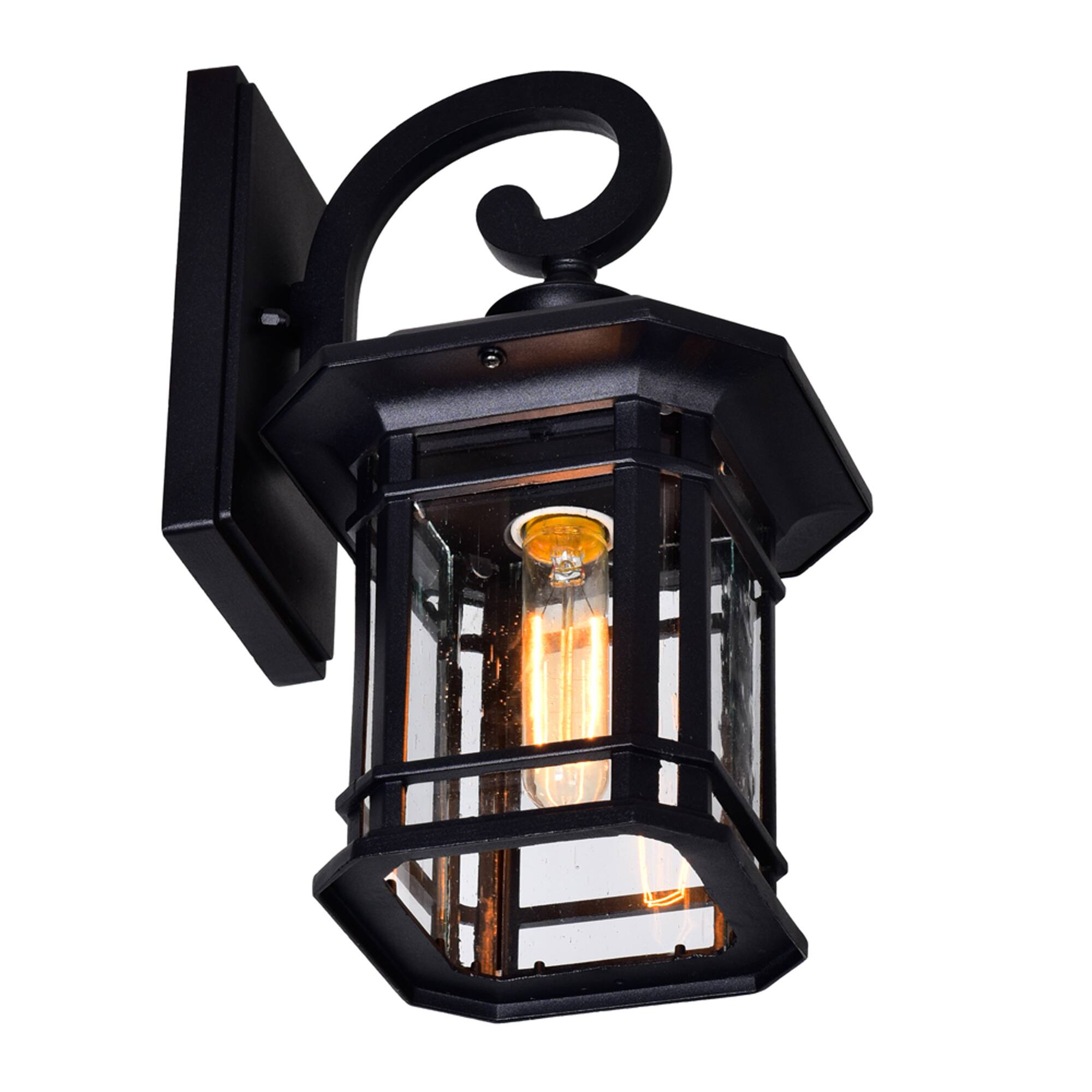Left. CWI Lighting - Blackburn 1 Light Outdoor Black Wall Lantern - Black.