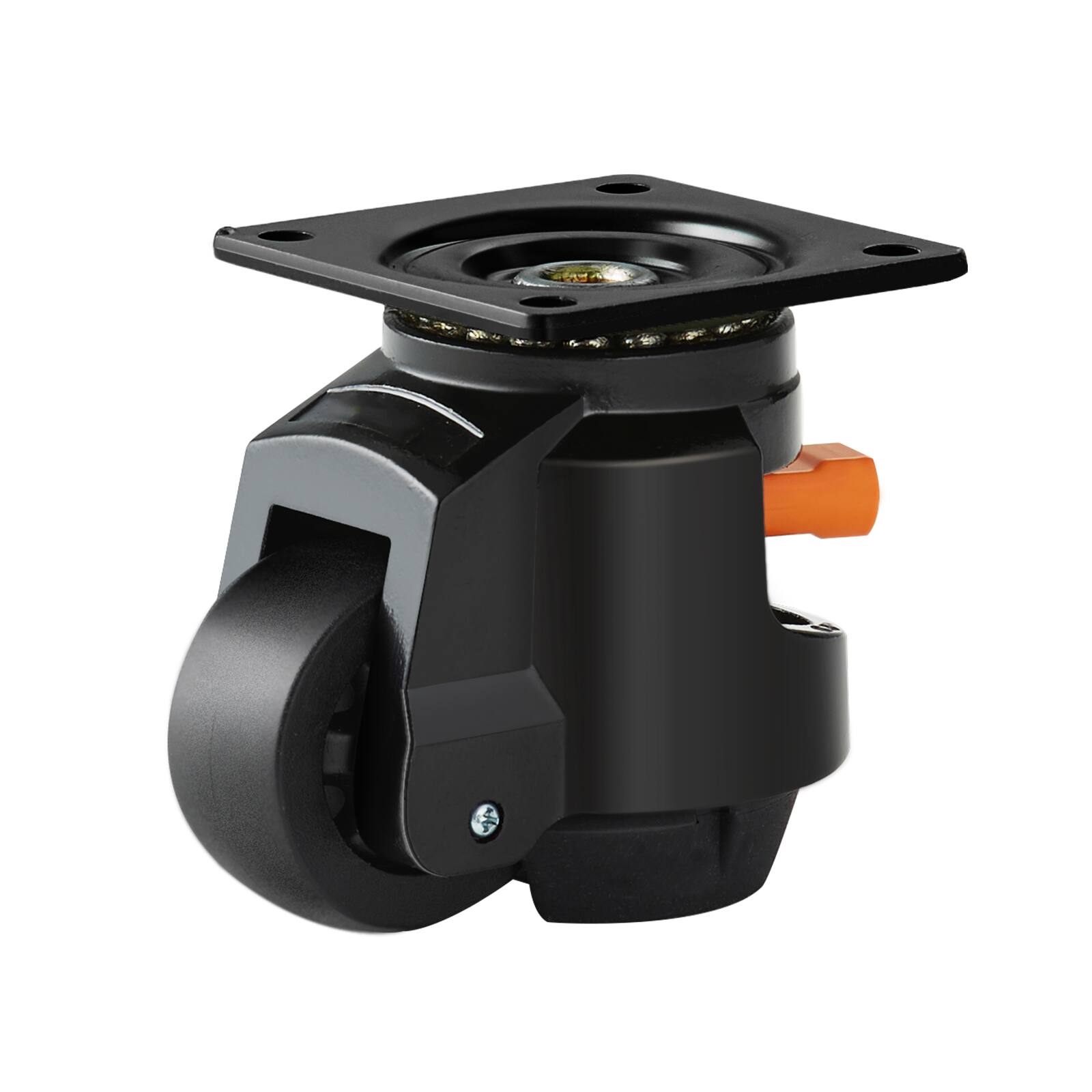 Alt View 5. VEVOR - Leveling Casters, Set of 4, 2200 lbs Total Load Capacity, 2.5 inches, Heavy Duty with Upgraded Handle Design - Black;Orange.