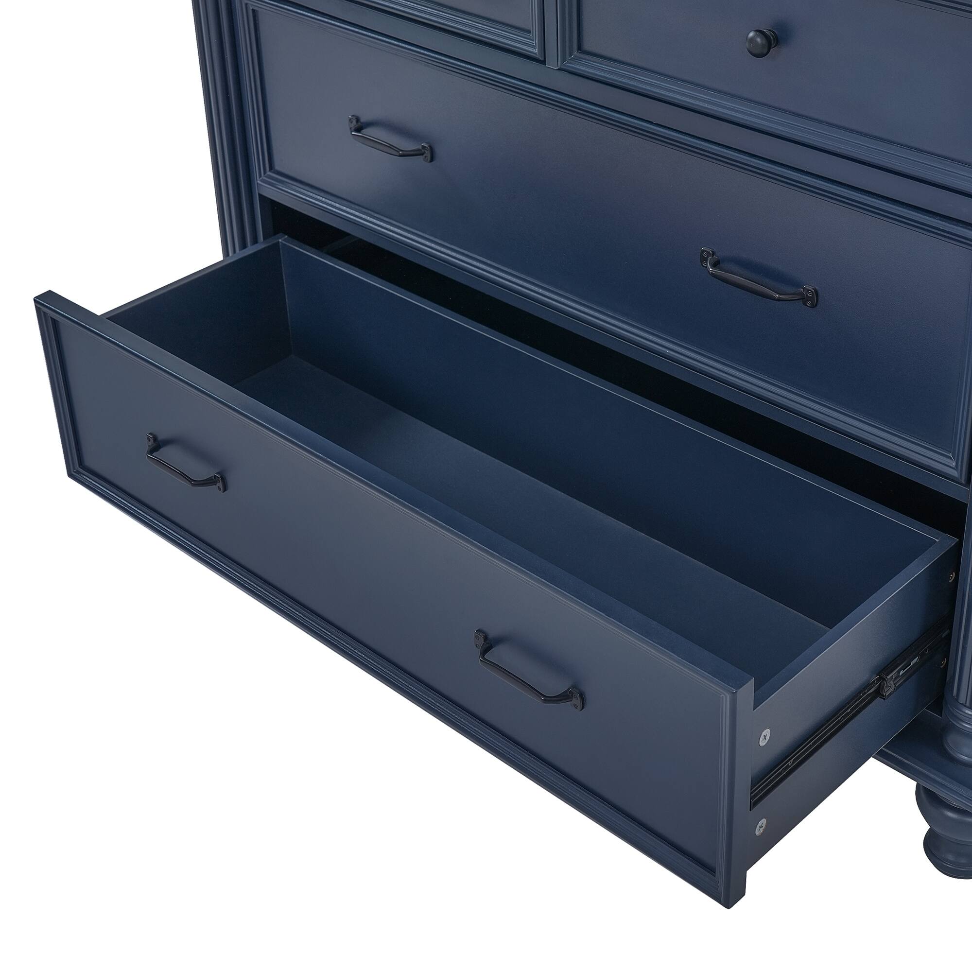 Alt View 7. Forest'nSky - 77.3" Tall Kitchen Pantry, 43.3" Wide Storage Cabinet with 5 Drawers & 6 Door Shelves, Blue - Blue.