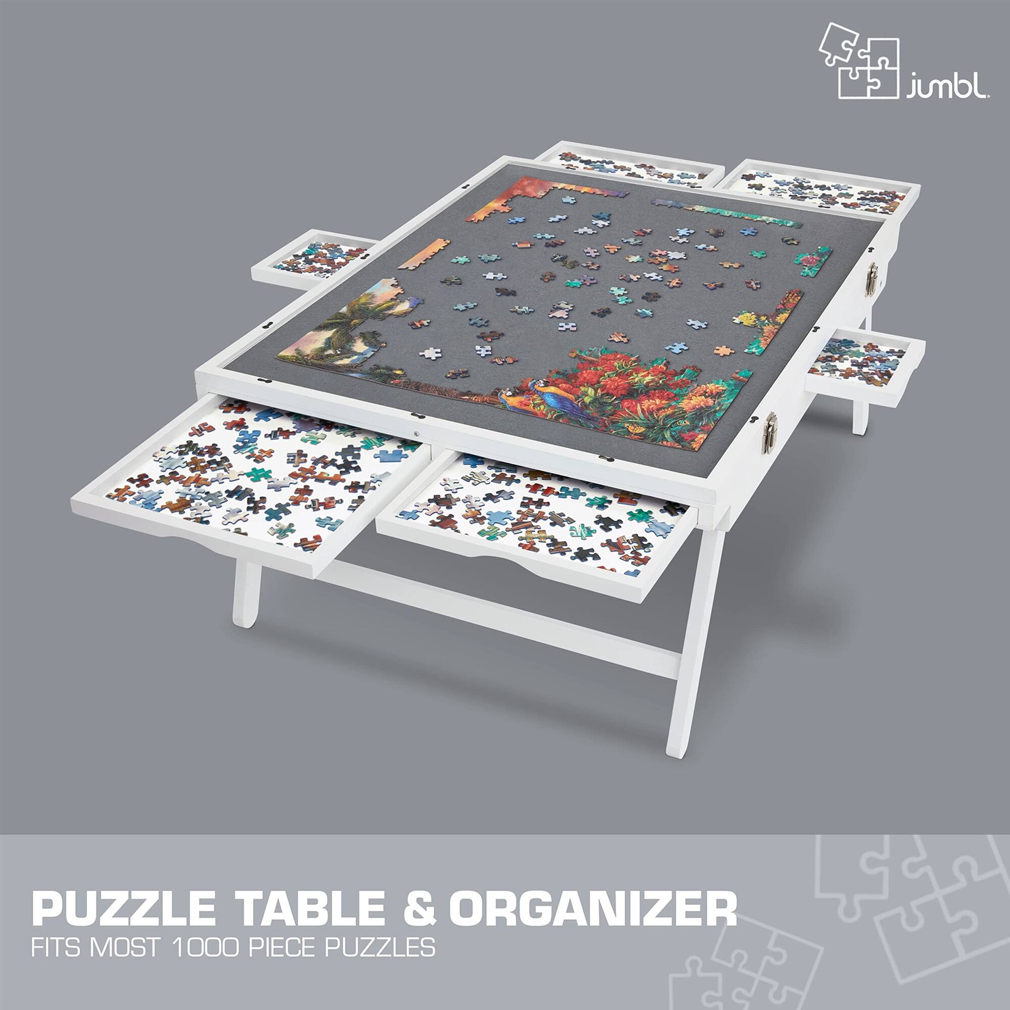 jumbl PUZZLE TABLE & ORGANIZER
FITS MOST 1000 PIECE PUZZLES