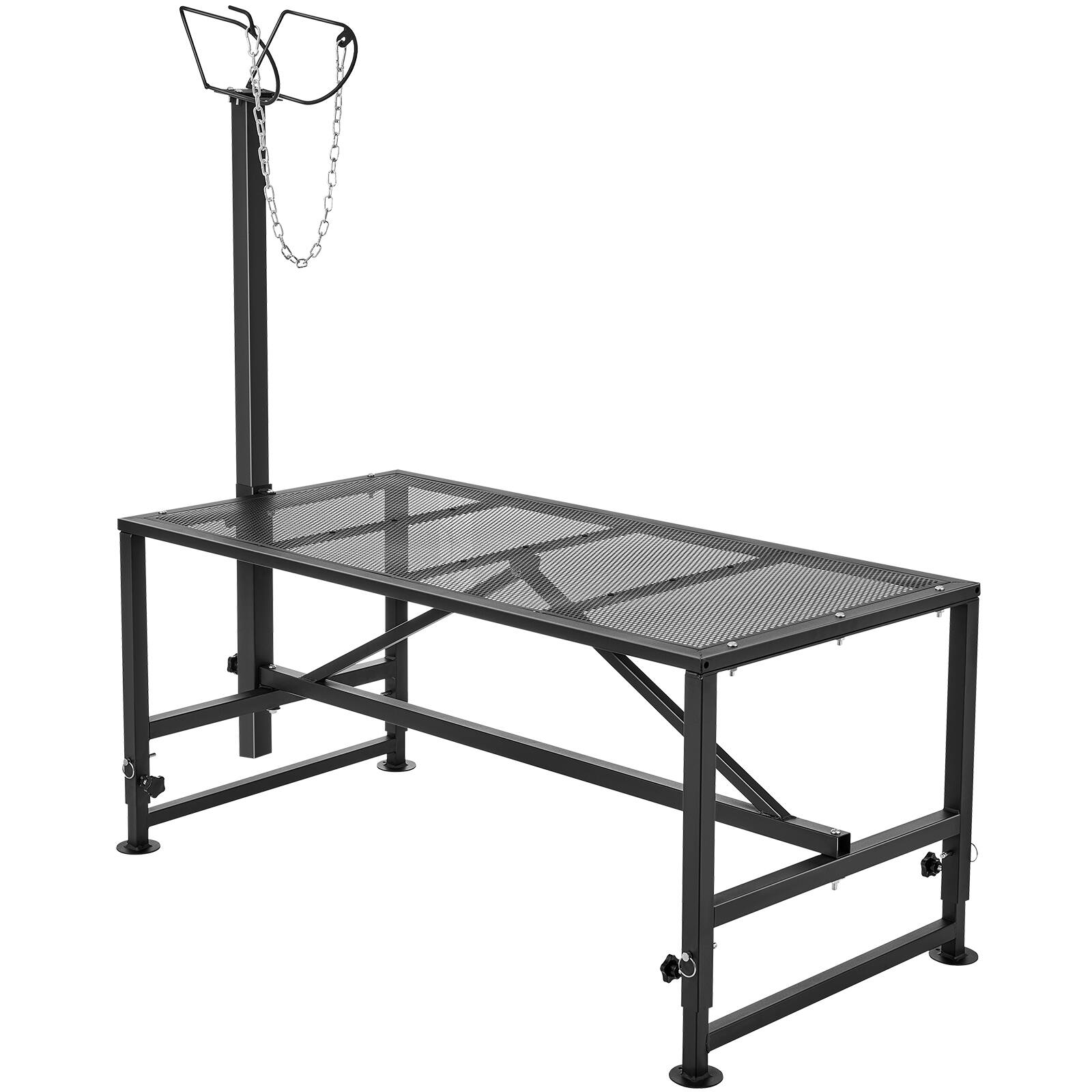 Alt View 5. VEVOR - Goat & Sheep Stand, 51x23 inch Livestock Stand, Metal Livestock Milking and Shearing Stand 21" to 33" Adjustable Height - Black.