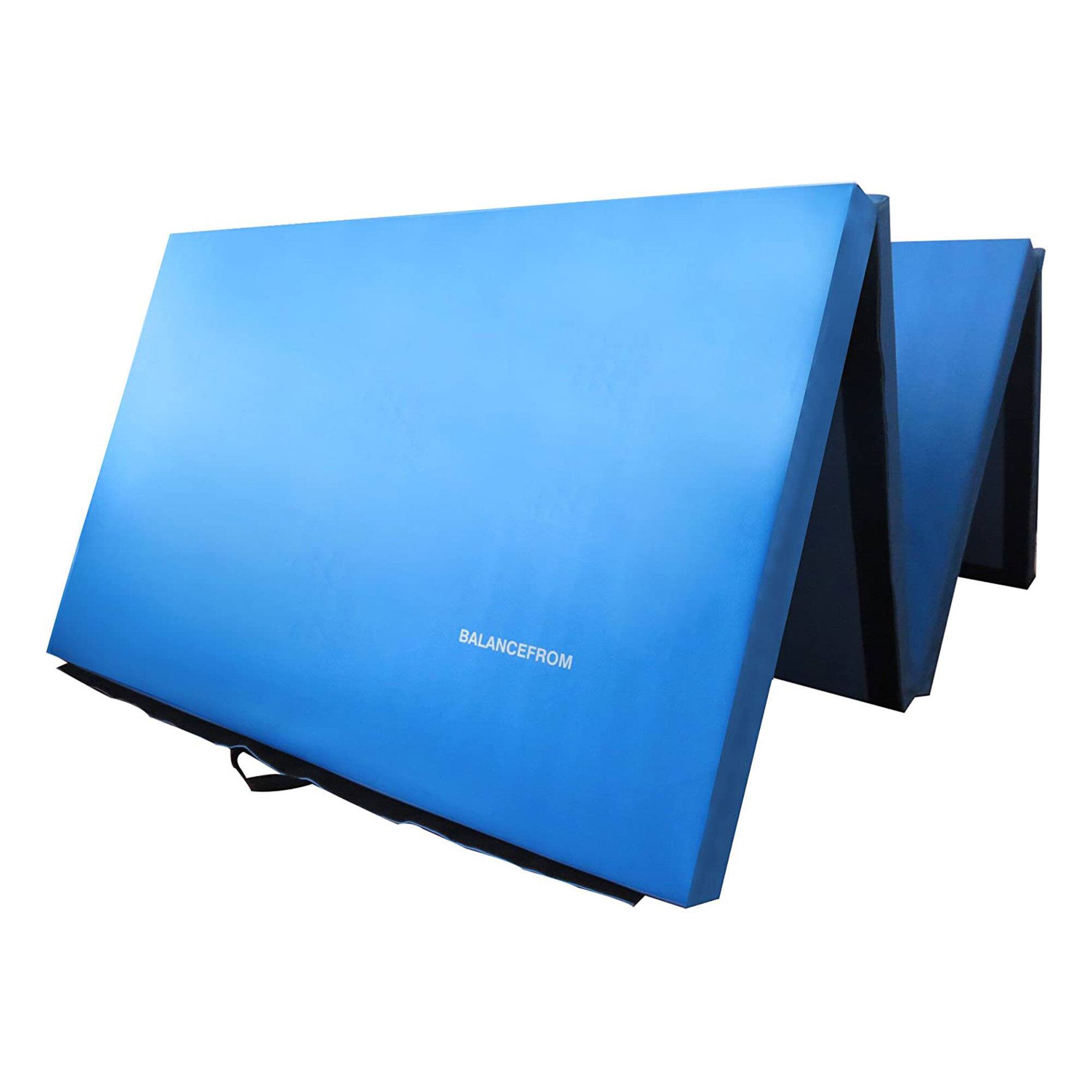Alt View 8. BalanceFrom Fitness - BalanceFrom Fitness 120x48in All Purpose Folding Gymnastics Mat, Blue (2 Pack) - Blue.