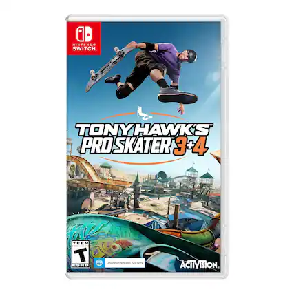 NINTENDO SWITCH
TONY HAWK'S PRO SKATER 3+4
TEEN
T
ESRB
Download required. See back.
ACTIVISION - T (Teen 13+)