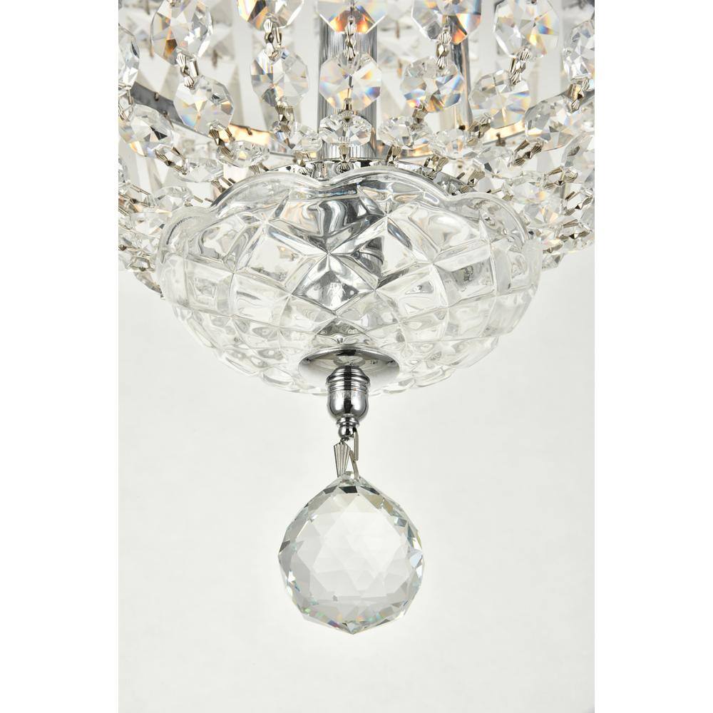 Angle. Elegant Lighting - Tranquil 10 light Chrome Flush Mount Clear Royal Cut Crystal - Chrome.
