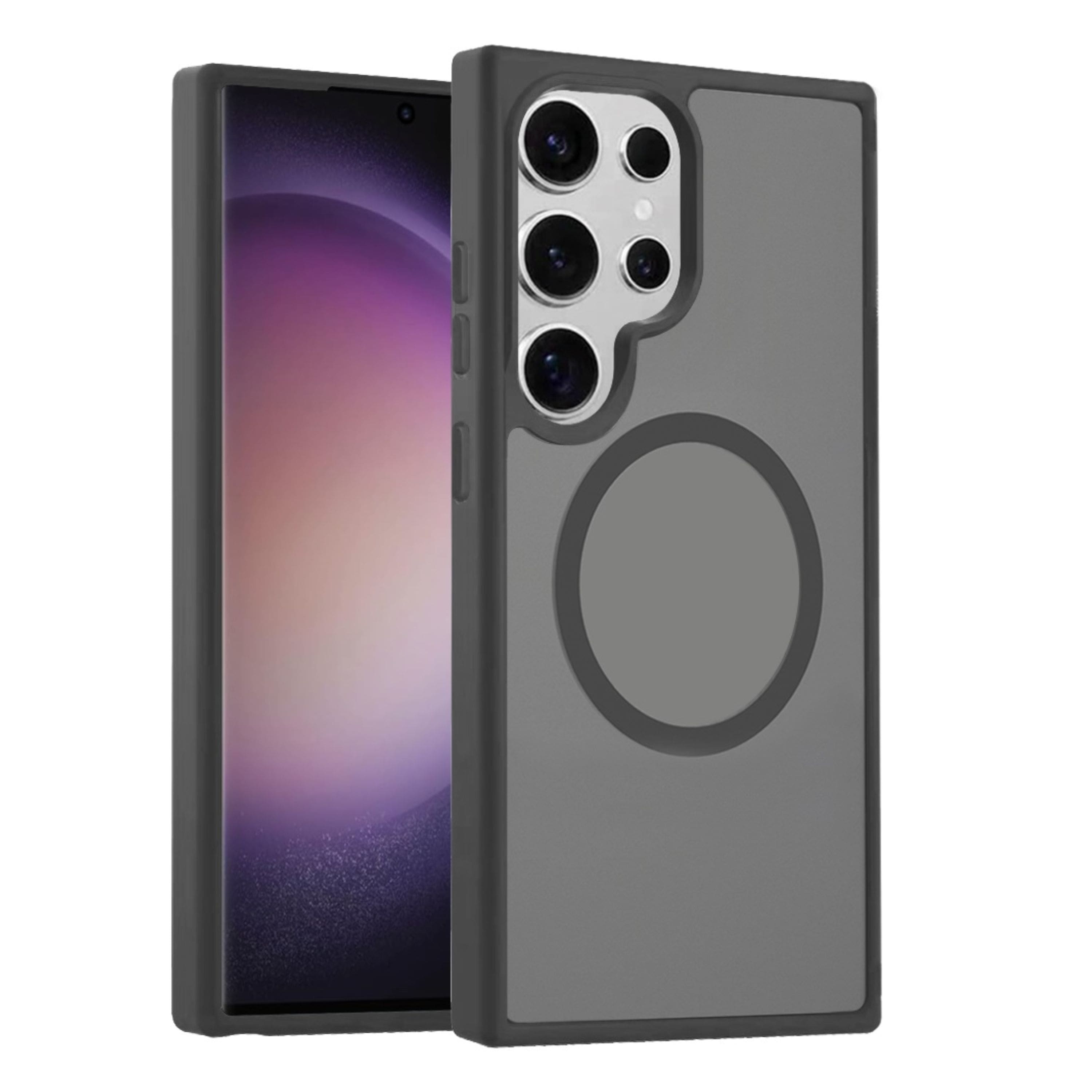 Kitcheniva - Translucent Phone Cover Magnetic Circle For Samsung S23 Ultra - Black