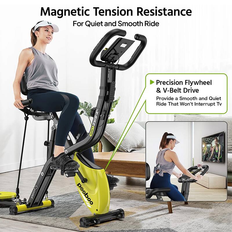 Magnetic Tension Resistance  
For Quiet and Smooth Ride  

Precision Flywheel & V-Belt Drive  
Provide a Smooth and Quiet Ride That Won't Interrupt TV