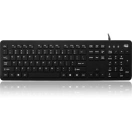 Adesso - Antimicrobial Waterproof Desktop Keyboard - Cable Connectivity - USB Interface - 104 Key(s) - English (US) - Black