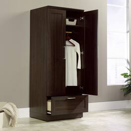 Hivvago - Bedroom Wardrobe Armoire Cabinet in Dark Brown Oak Wood Finish - Espresso