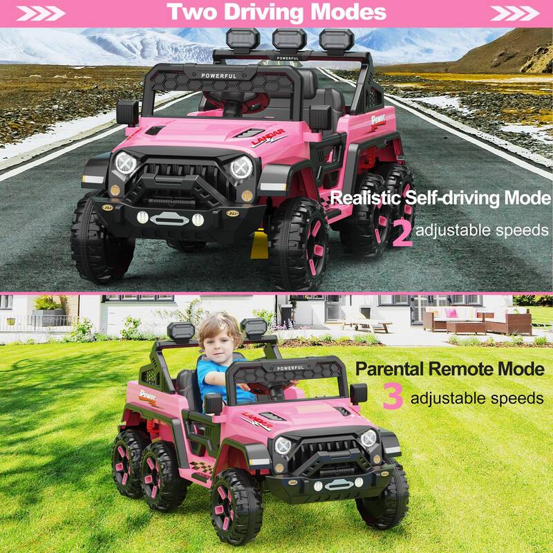 Two Driving Modes

1. Realistic Self-driving Mode
   - 2 adjustable speeds

2. Parental Remote Mode
   - 3 adjustable speeds