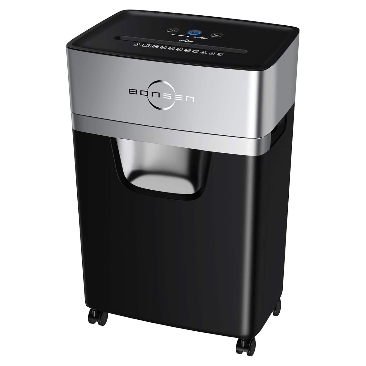 Bonsen - Heavy Duty Paper Shredder - 16-Sheet 60-Minute Cross-Cut Office Shredder for Commercial Use - 5.3-Gallon Pull Out Bin - Black