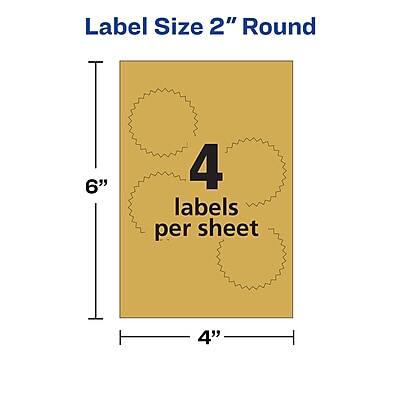 Label Size: 2" Round  
6" x 4"  
4 labels per sheet