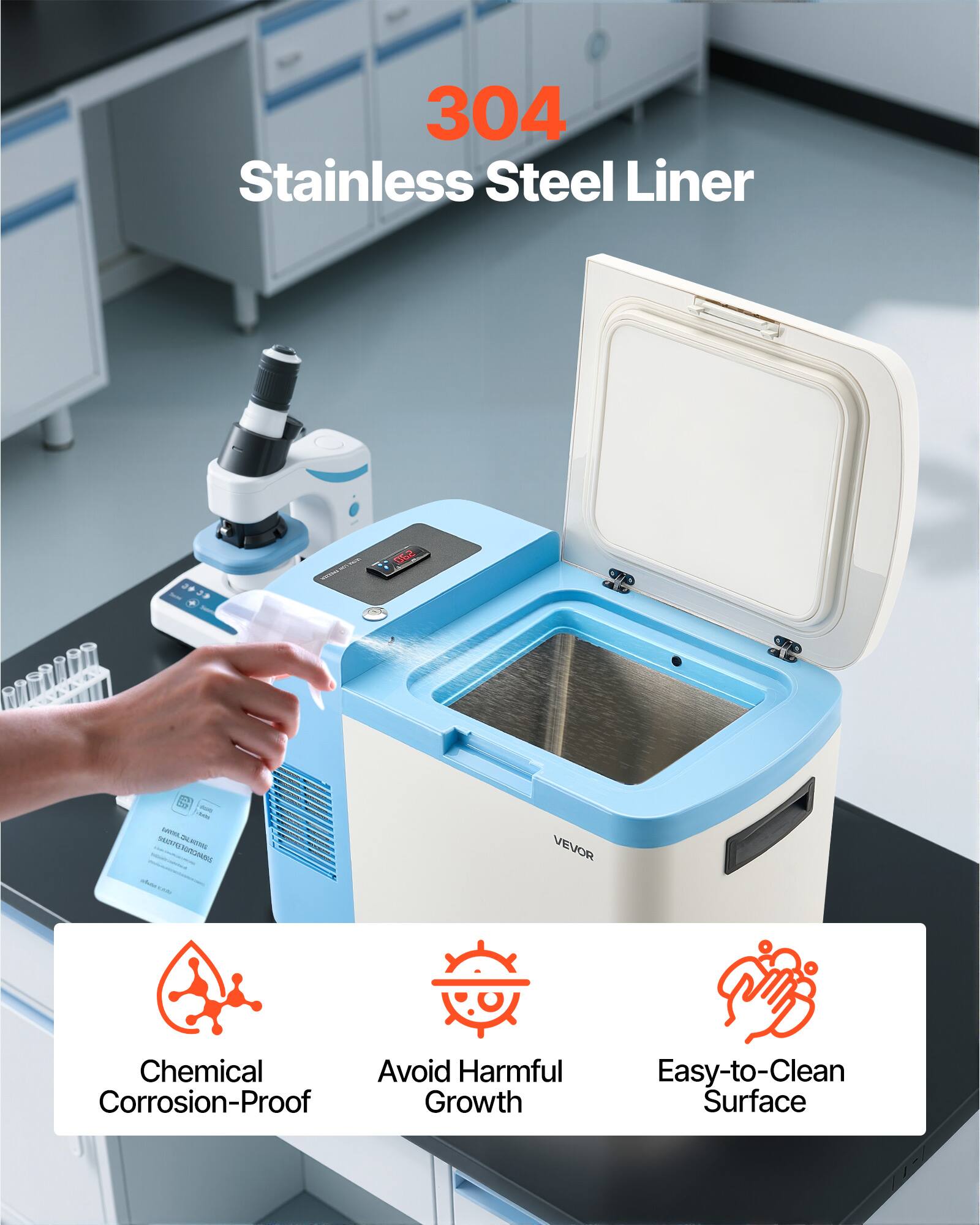 304 Stainless Steel Liner

- Chemical Corrosion-Proof
- Avoid Harmful Growth
- Easy-to-Clean Surface