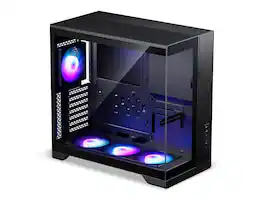 Phanteks - XT V5 Panoramic Glass Compact ATX Gaming PC Case, 4x 120 ARGB PWM fans, Black - Black