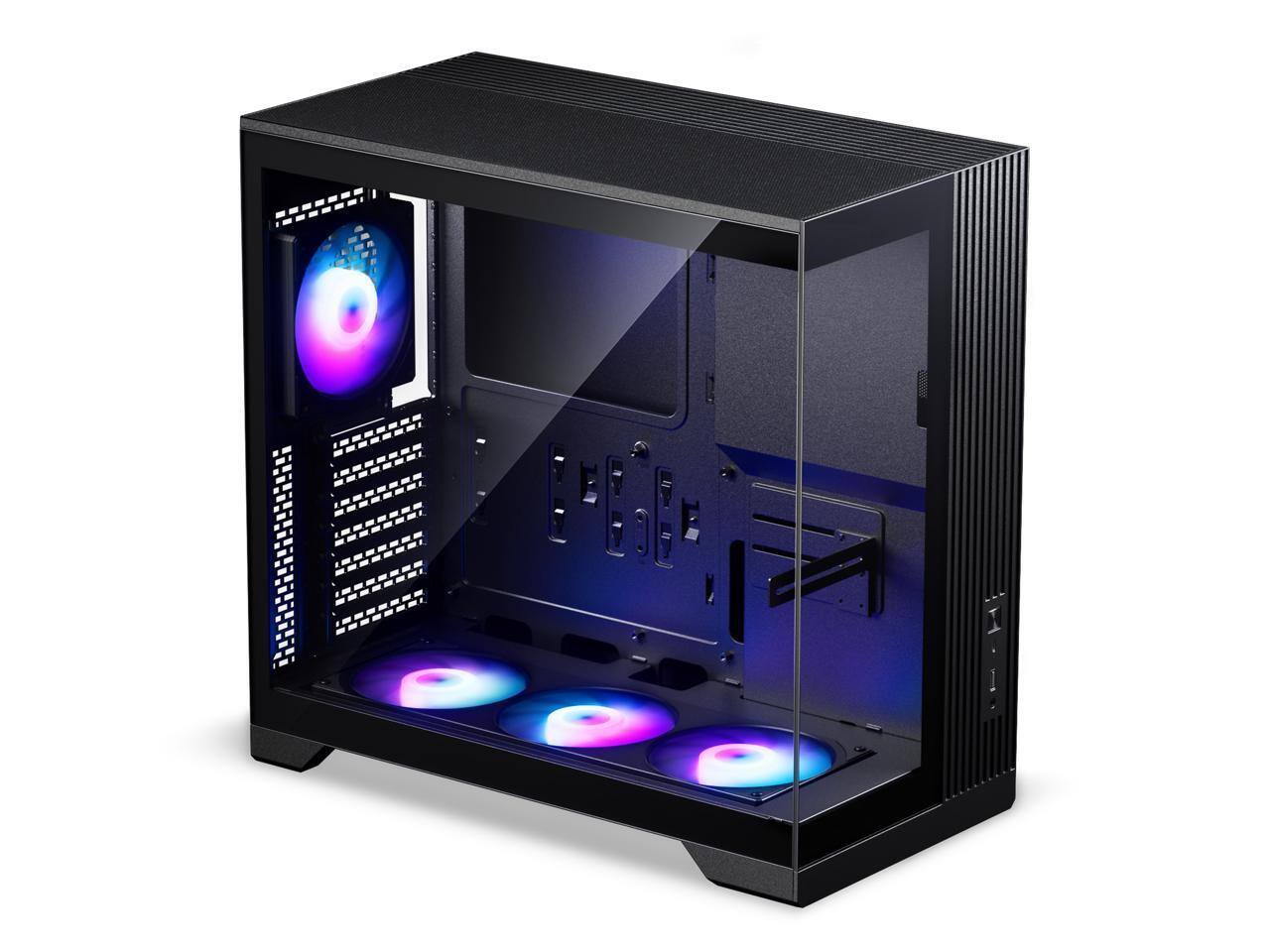 Front. Phanteks - Phanteks XT V5 Panoramic Glass Compact ATX Gaming PC Case, 4x 120 ARGB PWM fans, Black - Black.
