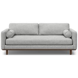 Simpli Home - Morrison 89 inch Wide Mid-Century Modern Sofa in Mist Grey Woven-Blend Fabric - Mist Grey