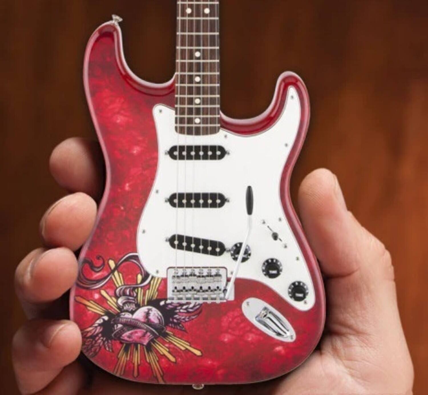 Alt View 3. Axe Heaven - Axe Heaven David Lozeau Fender Strat - Sacred Heart Mini Guitar DL-570   - COLLECTIBLES - Multicolor.