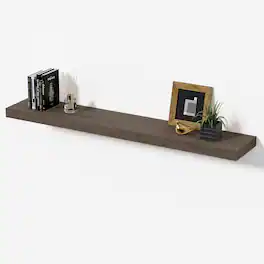 BOMEDA - Floating Shelves for Wall, Bathroom Shelves Over Toilet, Wooden Wall Mounted Shelf for Room Storage, 48x7x1.5 in, 1 Pack - Smoke gray