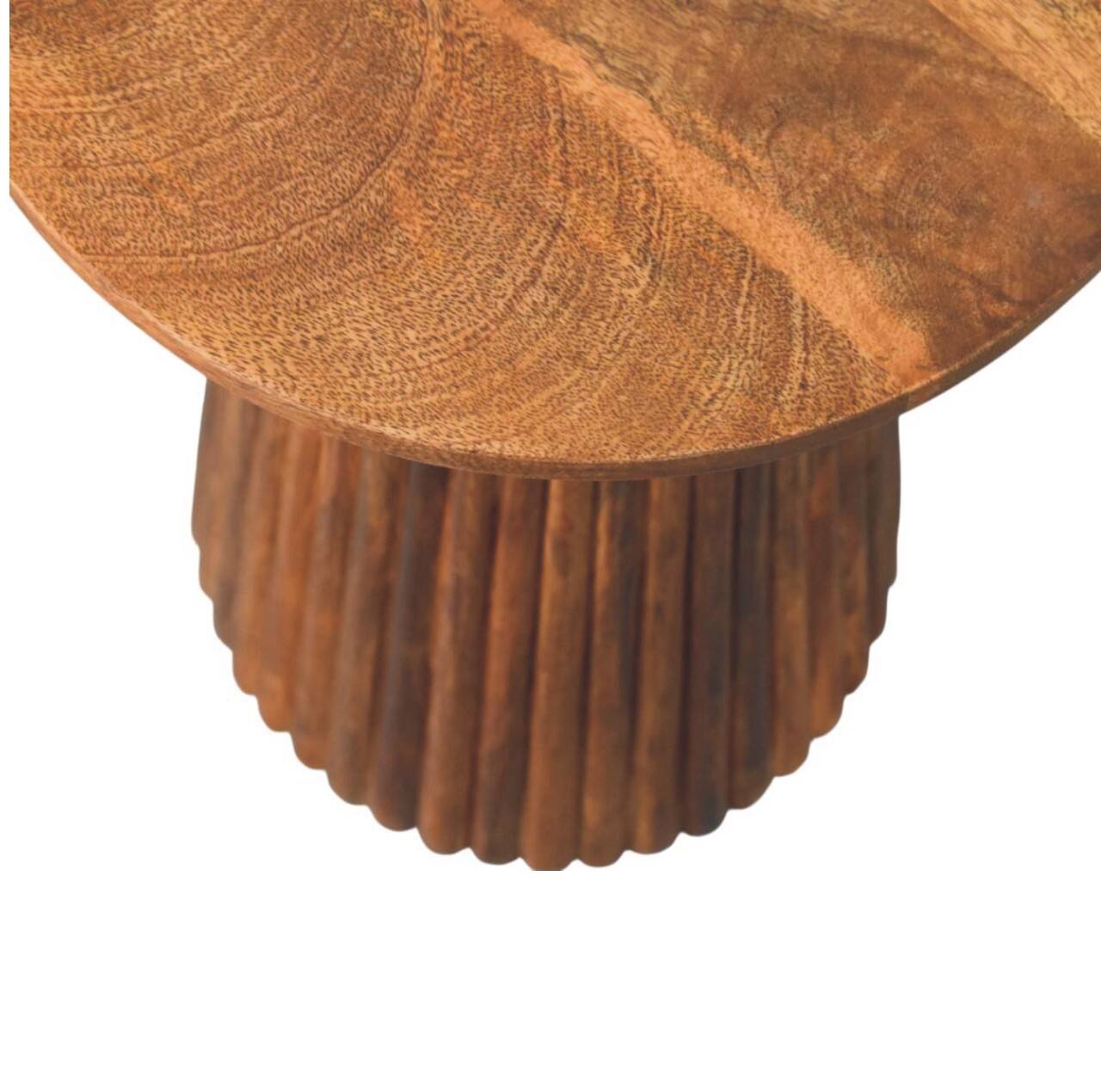 Alt View 2. Artisan Furniture - Artisan Furniture Solid Wood Amber Oak Round Side Table, Top Space, Brown - Brown.
