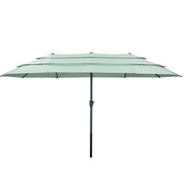 Ainfox - 15ft Vented Large Market Table Umbrella Outdoor Patio Umbrellas - Blue