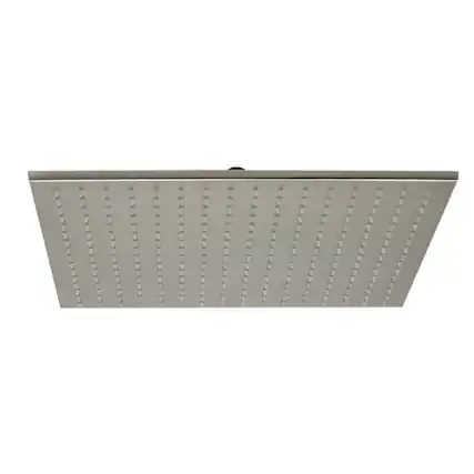 Front. Alfi - Brushed Nickel 16" Square Multi Color LED Rain Shower Head - Silver.