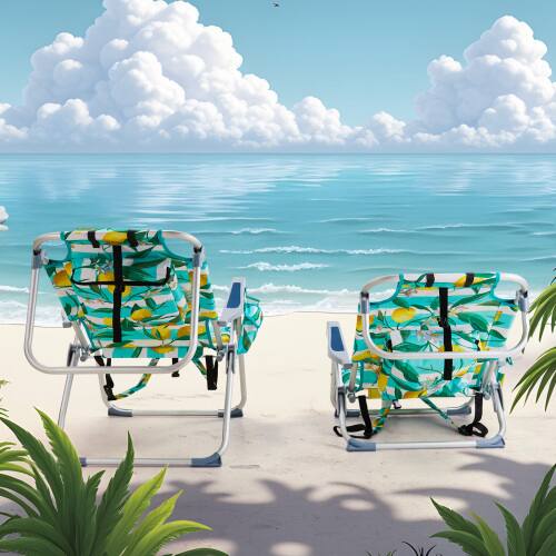 Alt View 10. Winado - 32in Backpack Beach Camping Chair Folding Heavy Duty, Aluminum Comfortable Adjustable Back with Cup Holder for Outdoor - Lemon.