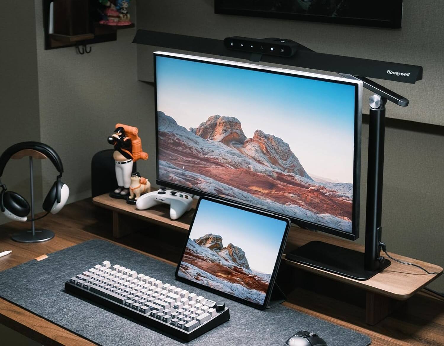 Alt View 2. FINEAK - Eye-Caring LED Architect Desk Lamp with Ultra-Wide Lighting - Black Base.