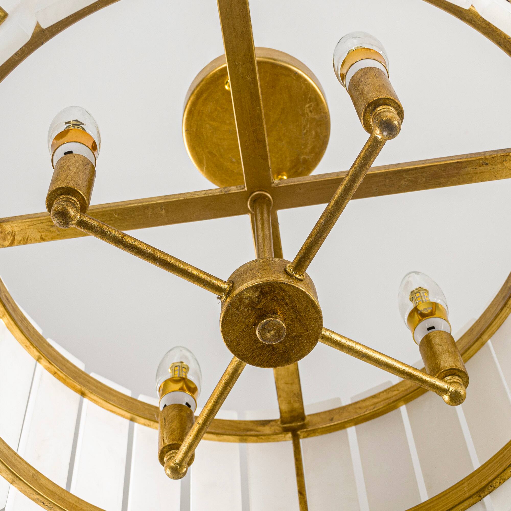 Alt View 2. Parrot Uncle - 17.7 in. 4-Light Resin Drum Semi-Flush Mount Ceiling Light - Gold.