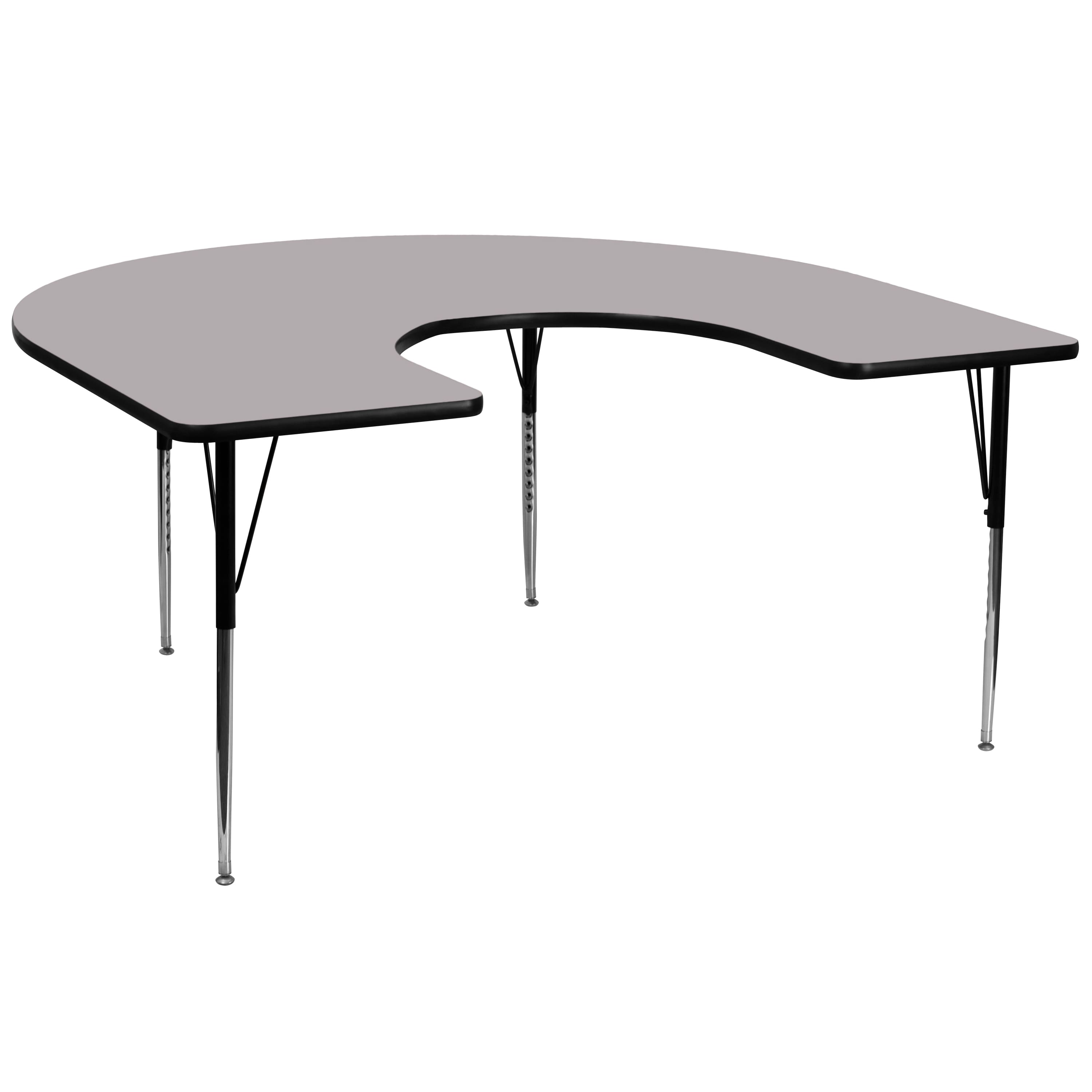 Flash Furniture - Wren 60''W x 66''L Horseshoe Grey Thermal Laminate Activity Table - Standard Height Adjustable Legs - Gray price history on PriceWatchPro