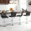 Alt View 3. Costway - Modern Bar Stools Set of 2 PU Leather Upholstered Swivel Counter Stools with Back - Black.