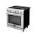 Left. Forno Appliances - Livorno Alta Qualita 4.62-cu ft Freestanding Single Oven LP Conversion Convection Range - Silver.