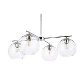 Living District - Opus 4 lights chrome pendant - Chrome And Clear