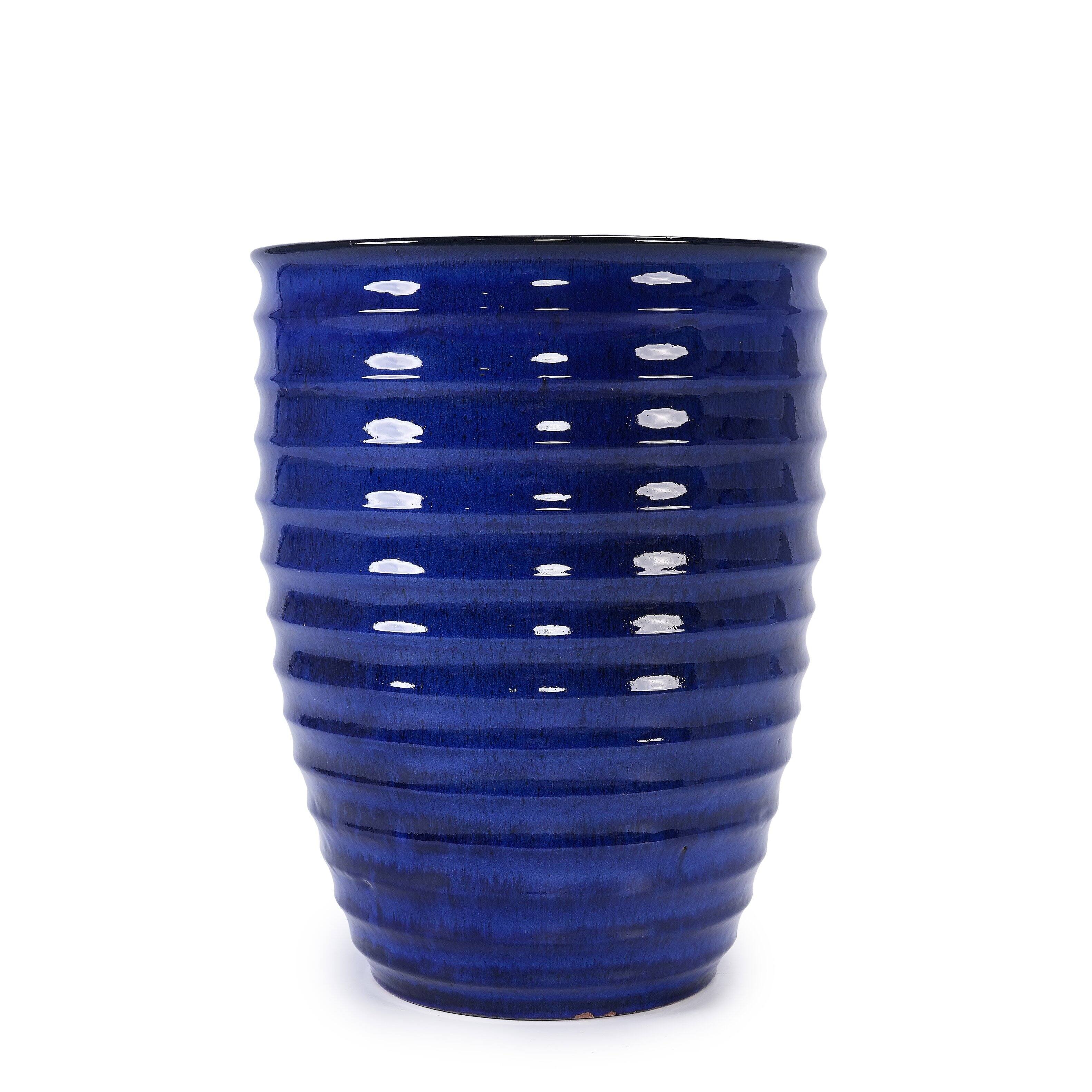 Alt View 3. Loheer - Loheer Ceramic Planter Large Blue Glazed Flower Pot Floor Standing Decorative Indoor Outdoor Garden Planter.