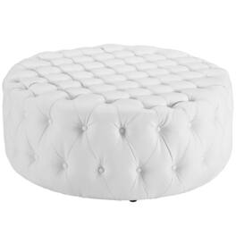 Modway - Amour Upholstered Vinyl Ottoman - White