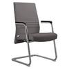 Front. LeisureMod - Aleen Office Chair in Upholstered Leather and Iron Frame Comfortable Ergonomic Chair for Home Office, and Workspace - Grey.